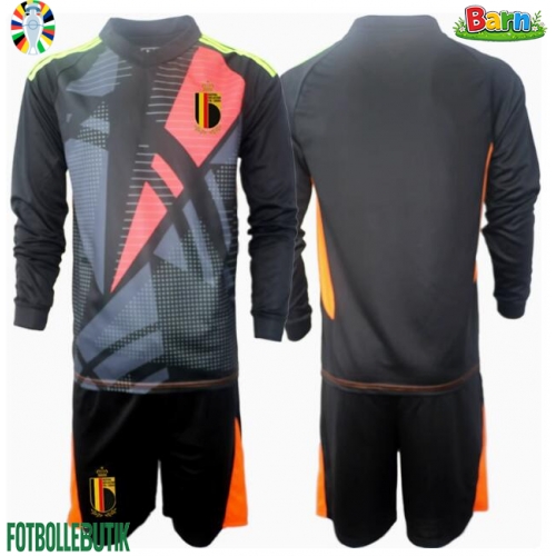 Belgien Målvakt Hemmaställ Barn EM 2024 Långärmad (+ Korta byxor)